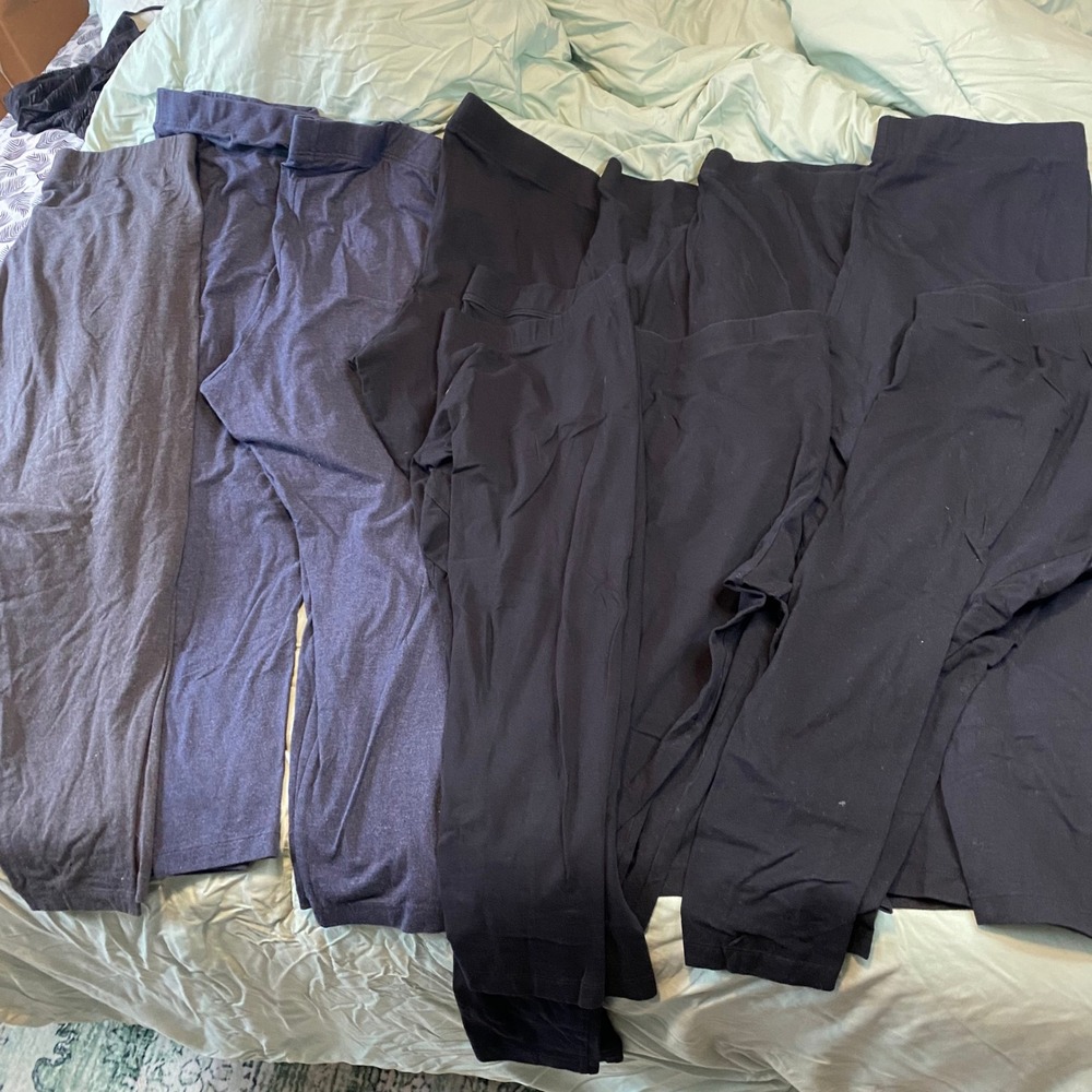 Old Navy Leggings Lot Women XXL Black Navy Grey Cotton Stretch Bundle of 10